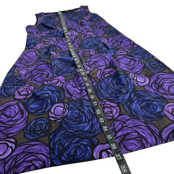 Theory Sz 10 Purple Paper Rose Sleeveless Sheath Dress - Picture 9 of 13